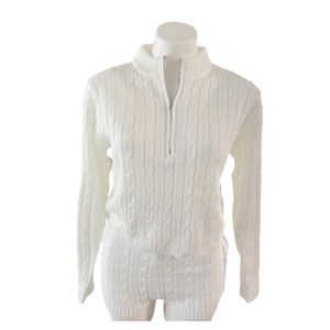 White High Waisted Shorts and Top